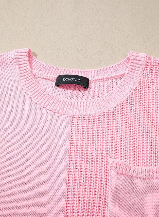 Dokotoo Summer Knit Tops for Women Sleeveless Crewneck T Shirts Casual Lightweight Sweater Blouses Shirts