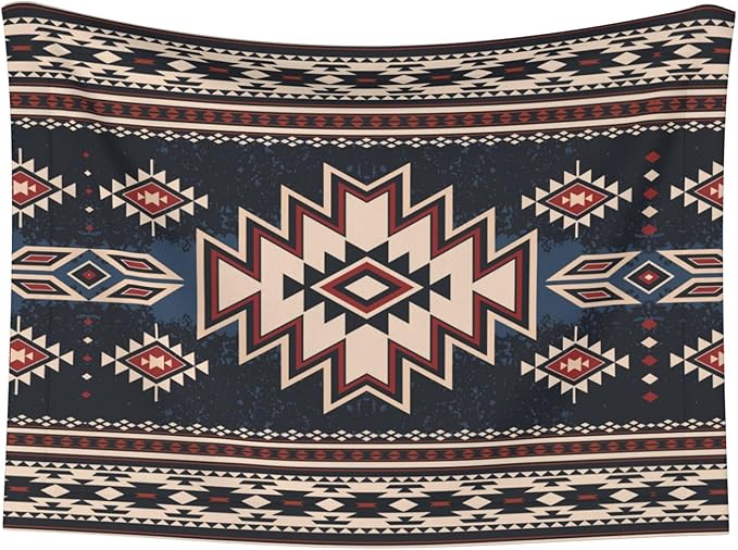 Western Blanket for Dog Cat - Tribal Throw Blanket 40x30 Ethnic Pet Blanket for Couch Sofa Bed