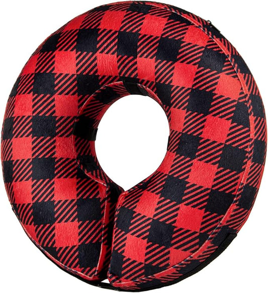 BENCMATE Inflatable Dog Cone Collar Alternative, Soft Dog Cone for Small Medium Large Dogs and Cats, Neck Recovery ECollar Donut Collar After Surgery (XLarge, Plaid)