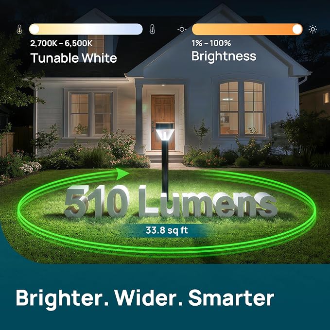 Linkind Smart Low-Voltage Path Lights SP6LV, 510LM Multi-Zone Outdoor Pathway Lights AC/DC 12-24V, App & Voice Controlled Color-Changing Landscape Lighting for Garden, Walkway, Driveway, 4 Pack