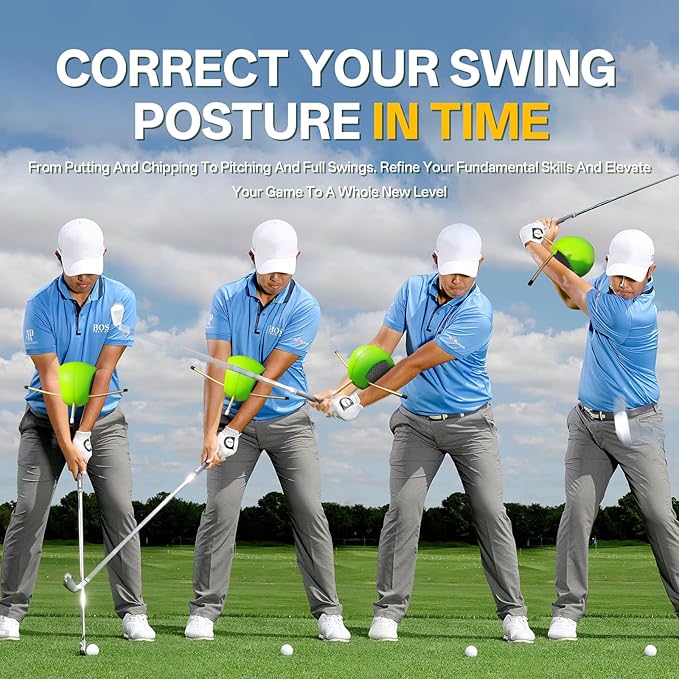 Golf Swing Trainers Aid in Improving Hand Positioning, Smart Ball Golf Training Aid for Posture Correction Practice. Golf Swing Trainers Are Suitable for Golfers at All Levels, (With Non-Slip Mat)
