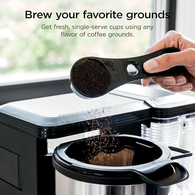 Ninja Coffee Maker, 10-Cup Carafe, Fold-Away Frother, Black, CM401 | Permanent Filter & Removable, Dishwasher Safe Reservoir, 6 Brew Styles, 8 Cup to Travel Mug to Pot Sizes