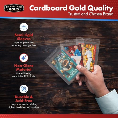 Cardboard Gold Card Saver 1 - 2000 Count Semi-Rigid Card Holders | PSA-Approved Trading Card Protectors