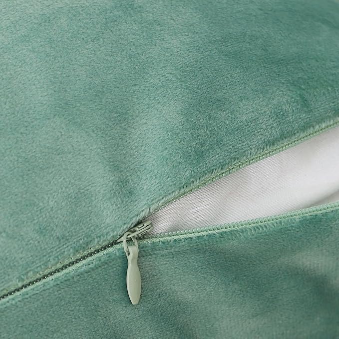 Velvet Sage Green Throw Pillow Covers 12”x20”Pack of 2 Soft Decorative | Square Cushion Covers for Couch Sofa Bed Livingroom Car Home Decor,30x50Cm