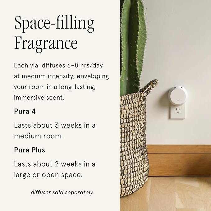 PuraHome Scent Refill - Smart Home Air Diffuser - Up to 120-Hours of Luxury Fragrance per Refill - Home Essential - Clean & Safe Diffuser Fragrance - 2 Pack, Banana Birch