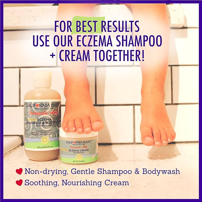 California Baby Eczema Body Wash & Shampoo | Gentle Steroid-Free Eczema Treatment | Colloidal Oatmeal + Aloe Vera | 100% Plant-Based | 8.5 oz.