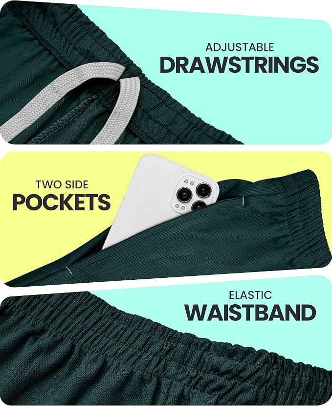 Quick Dry Knit Men's Athletic Shorts Loose-Fit Running Workout Gym Shorts
