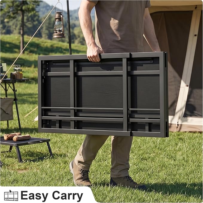 40" Folding Computer Desk No Assembly Needed Foldable Table for Small Space | Small Folding Table for Home Office, Study, Writing, Gaming, Compact RV Living, Camping, Sturdy and Easy Carry, Versatile