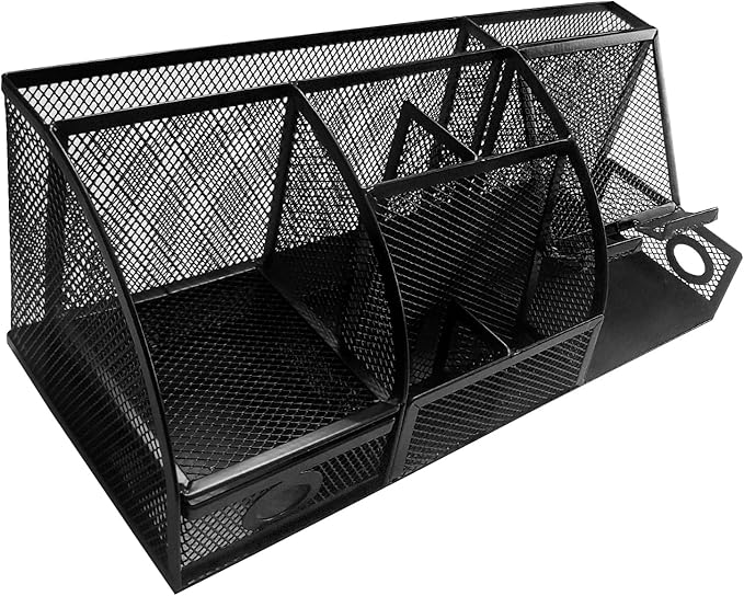 Mesh Desk Organizer Set Office Accessories - Desk Organization with multiple compartments for Desk Supplies, Desk Storage Organizer, Desktop Organizer with drawers, Desk Organizers and Accessories