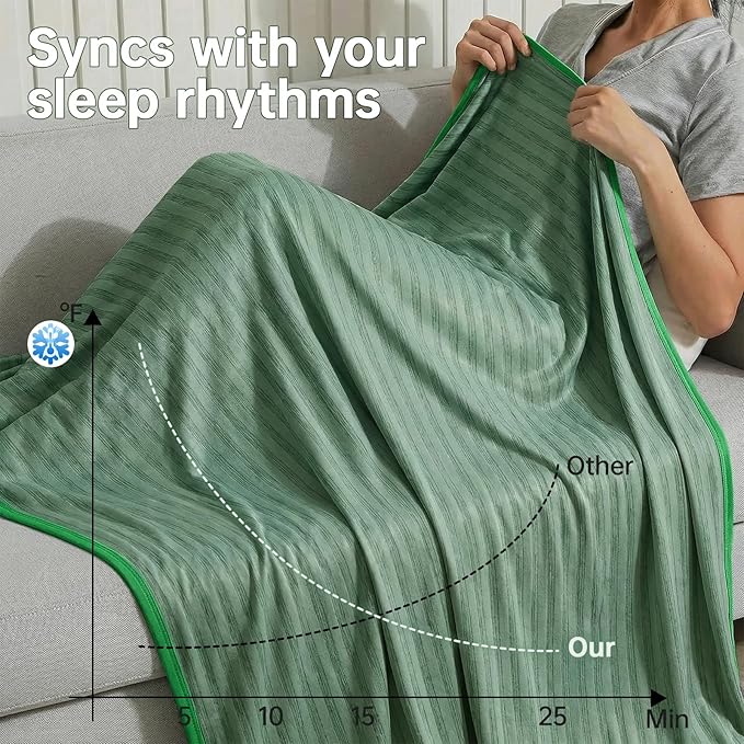 Guohaoi Cooling Blanket for Hot Sleepers and Night Sweats 50"x70" Twin Size | Arc-Chill Q-Max >0.5 Cool Fiber,100% Oeko-Tex Certified Lightweight Summer Blanket for Travel/Outdoor Ultra Cold Breathable