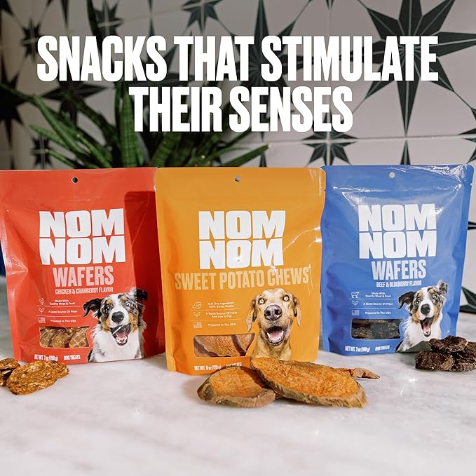 NOMNOMNOW Chicken & Cranberry Flavored Treats - Dog Snacks for Training, Rewards, and Mealtime Toppers - No Artificial Flavors or Colors - Prepared in the USA for Dogs 7oz