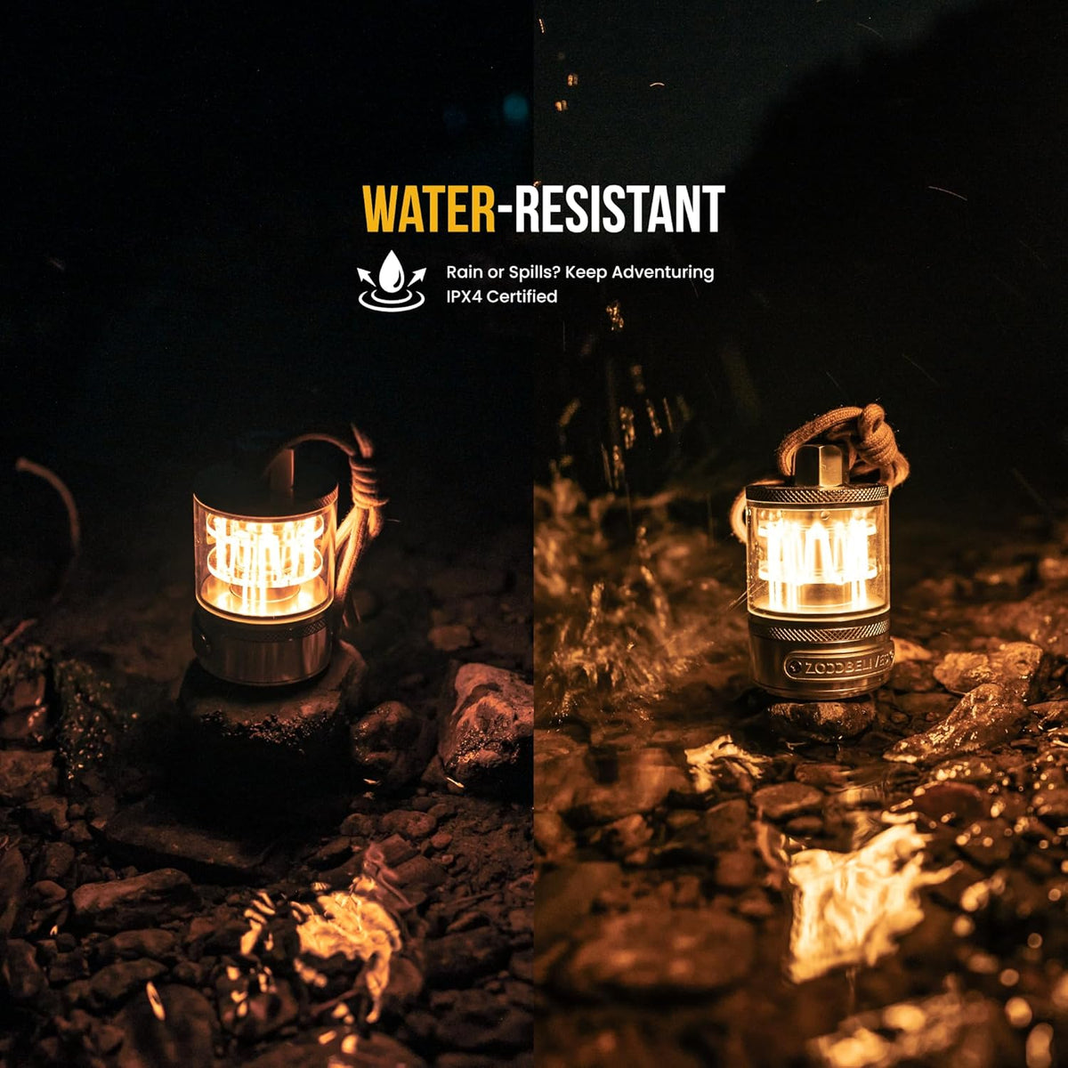 ZOOOBELIVES Vintage Aluminum Camping Lantern - Dimmable Warm Glow, USB-C 72H Runtime, IPX4 Waterproof for Hiking & Glamping