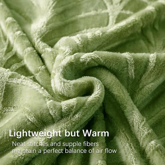 Whale Flotilla Soft Flannel Fleece Twin Size Blanket for Bed, Olive Green | Cozy Lightweight Breathable Coverlet, Plush Fluffy Bedspread, Vintage Pattern Decorative Blanket for Dorm, All Season 60"x80"