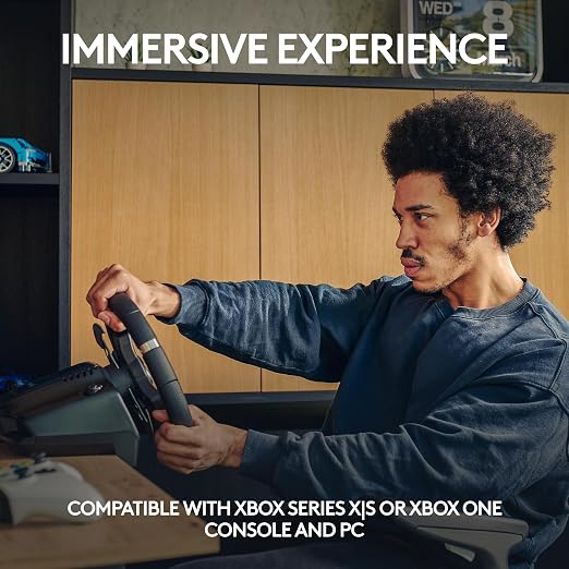 Logitech G920 Racing Wheel and Pedals for Xbox X|S/Xbox One/PC | Real force feedback, stainless steel paddle shifters, leather steering wheel cover, for Xbox Series X|S, PC, Mac