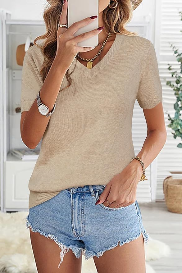 Arach&Cloz Women's Wool Blend Spring Summer Lightweight Business Casual Sweater Tops 2026