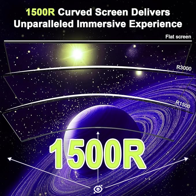 Amzfast 49 Inch Curved Monitor 120Hz DQHD (5120x1440) Ultrawide Gaming Monitor, 120% sRGB, 1500R, 1ms MPRT, HDR, Adaptive Sync, PIP/PBP, Height Adjustable, HDMI 2.0/DP 1.4, VESA 75x75, AMZG49C7U