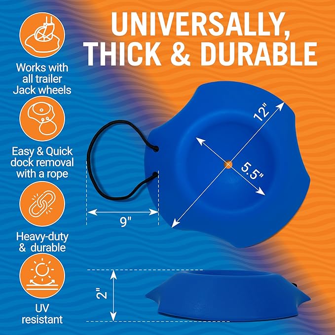 Trailer Wheel Chocks with Rope and Wheel Dock, for Boat Trailers, Travel Campers, RV Accessories, Travel Trailers, and All Trailer Tires