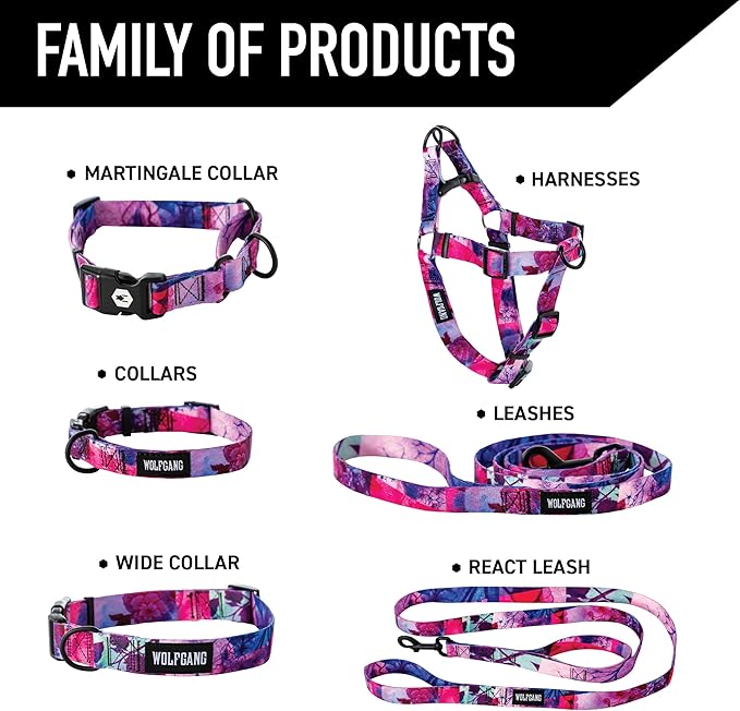 Wolfgang Heavy Duty Adjustable Dog Harness, Pull-Tested to Over 800 lbs for Walking & Training, Daydream Print, Extra Large