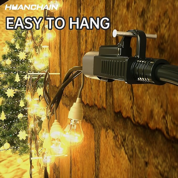 HUANCHAIN Indoor Outdoor Black Extension Cord 8 ft Waterproof, 16/3 Gauge Flexible Cold-Resistant Appliance Extension Cord Outside, 13A 1625W 16AWG SJTW, 3 Prong Electric Cable, ETL