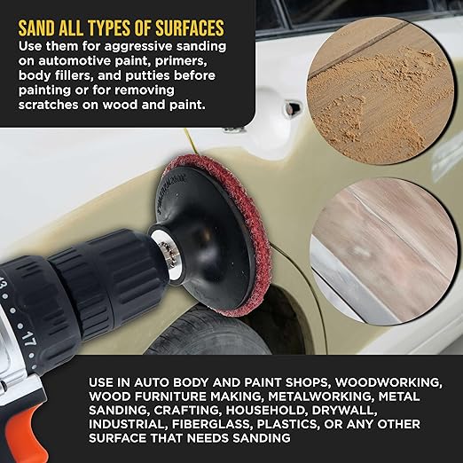 Dura-Gold 3" Diameter Surface Conditioning Discs Maroon Medium Sanding Grit (Box of 25) - R-Type Quick Change Roll Lock Connection Rust and Paint Removal Removes Oxidation and Scale