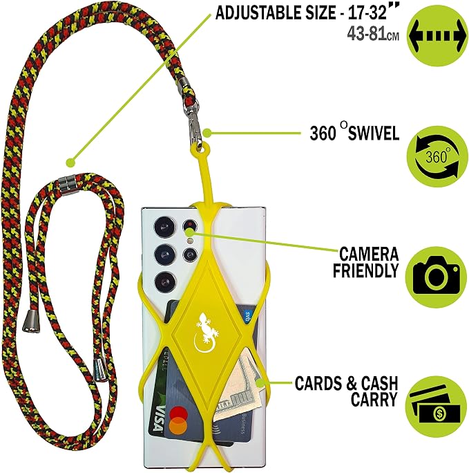 Gecko Travel Tech Cell Phone Lanyard Phone lanyards for Around The Neck Neck Lanyard Phone Crossbody