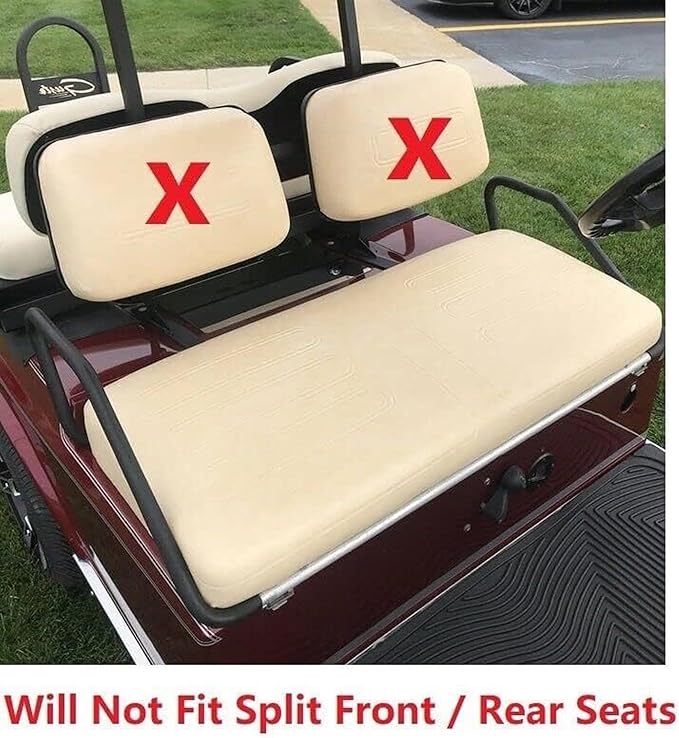 Huskey Parts Company 2PCS Charcoal Gray Golf Cart Front Seat Cover Diamond Stitching for EZGO RXV 2008-UP, Marine Grade Vinyl, Custom Fit, Staple On