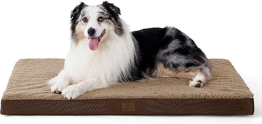 Bedsure XL Dog Bed for Crate - Large Comfy Flat Pet Beds with Removable Washable Cover, Orthopedic Egg Crate Foam Crate Mat, Suitable for Pet Up to 90 lbs