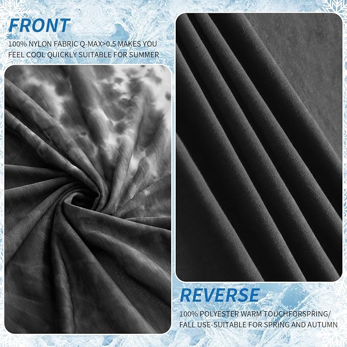 Guohaoi Cooling Blanket for Hot Sleepers and Night Sweats 60"x90" Full Size | Arc-Chill Q-Max >0.5 Cool Fiber,100% Oeko-Tex Certified Lightweight Summer Blanket for Travel/Outdoor Ultra Cold Breathable