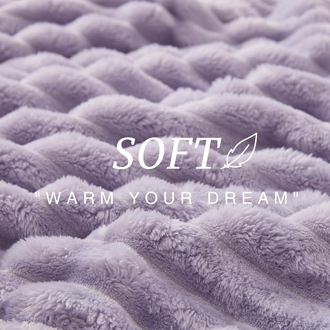 EXQ Home Gentle Soft Fleece Blanket Full Size– Cozy Lightweight Blanket for Couch Bed – All-Season Warm Fuzzy Flannel Blanket for Women Mom Her – Gifts for Birthday(84"x90",Light Purple)