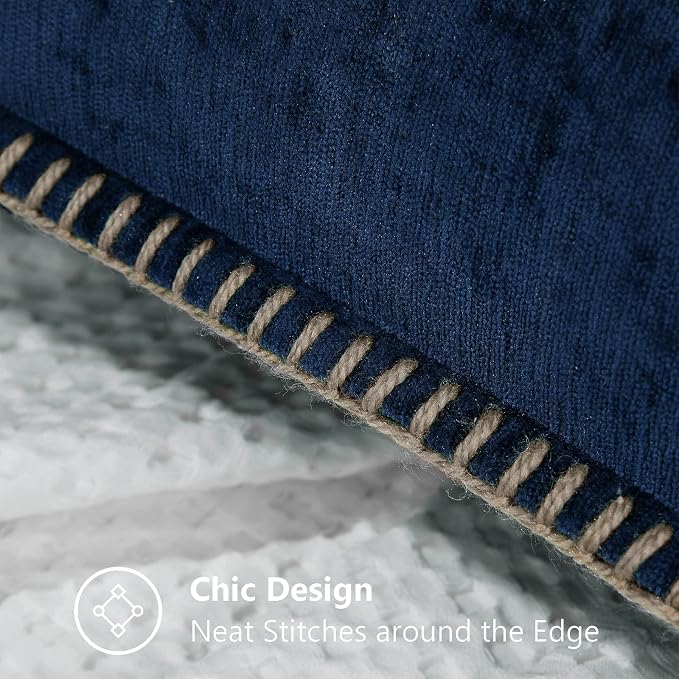 decorUhome Soft Chenille Throw Pillow Covers 18x18 Set of 2 Poseidon | Fall Textured Decorative Throw Pillow Cases Stitched Edge Modern Farmhouse Luxury Boho Velvet for Couch Sofa Bed Home Decor