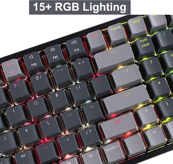 Keychron K4 Wireless Bluetooth/USB Wired Gaming Mechanical Keyboard, Compact 100 Keys RGB LED Backlit Gateron Brown Switch N-Key Rollover, Aluminum Frame for Mac Windows, Version 2