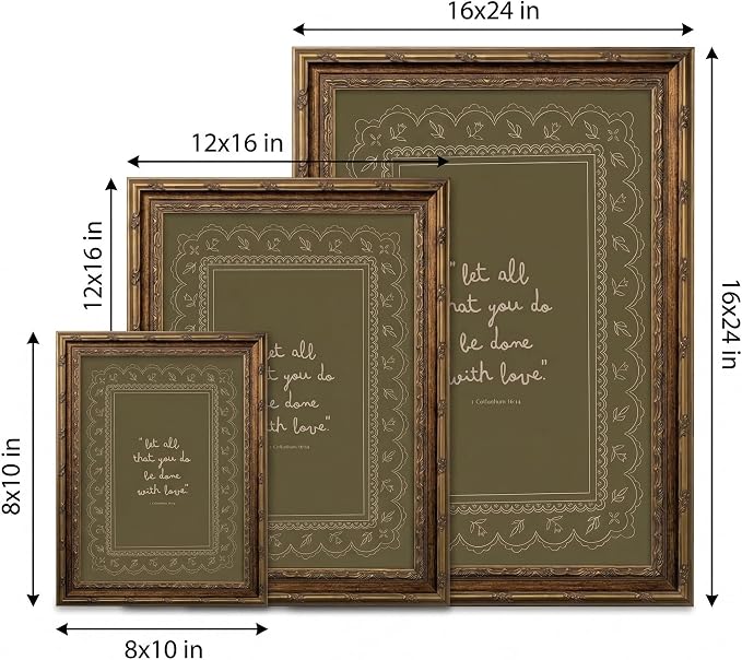 Framed Inspirational Bible Verse Wall Art Print “Let All That You Do Be Done with Love” Scripture Quote Picture with Vintage Christian Wall Decor for Living Room Bedroom Office 12x16 Inches