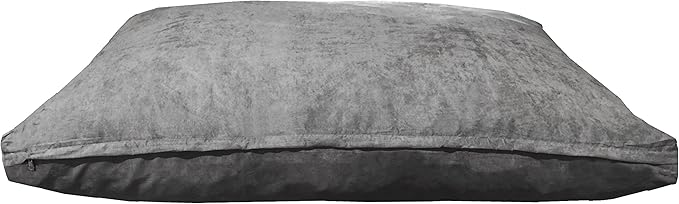 Dogbed4less Medium Memory Foam Dog Bed Pillow with Orthopedic Comfort, Waterproof Liner and Grey Microsuede Pet Bed Cover 37X27 Inches