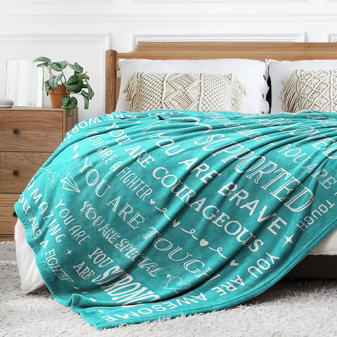 Gifts for Women or Men- Get Well Soon Blanket | Feel Better After Surgery Present for Sick Women, Thinking of You Gift, Inspirational Sympathy Gifts for Friend, 80'' x 60''