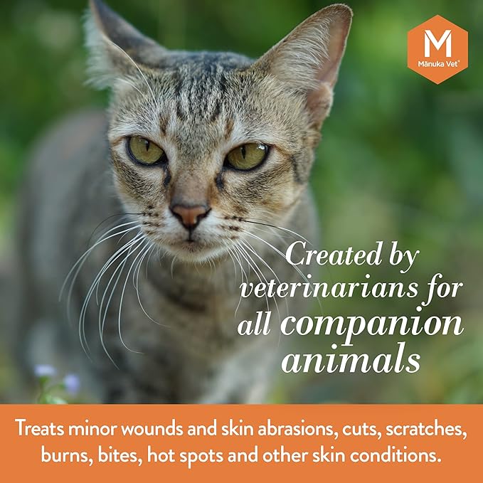 Manuka Vet Skin & Wound Gel, 500+ MGO Medical Grade Manuka Honey, Rapid Healing & Skin Repair Treatment for Dogs, Horses and Cats, 0.71oz (20g) Tube
