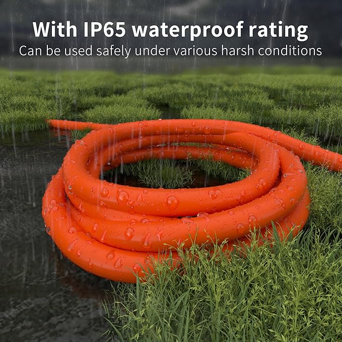HUANCHAIN 12/3 Gauge Heavy Duty Outdoor Extension Cord 100 ft Waterproof with Lighted end, Flexible Cold-Resistant 3 Prong Electric Cord Outside, 15Amp 1875W 12AWG SJTW, Orange, ETL