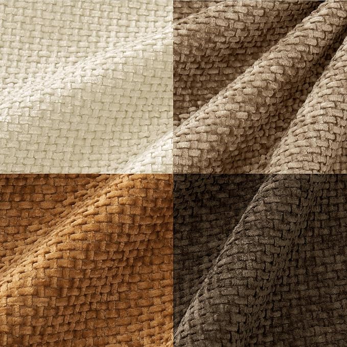 MIULEE Pack of 4 Brown Couch Throw Pillow Covers 18x18 Inch Soft Decorative Chenille Pillows Farmhouse Accent Cushions for Boho Fall Home Decor Sofa Bedroom Living Room