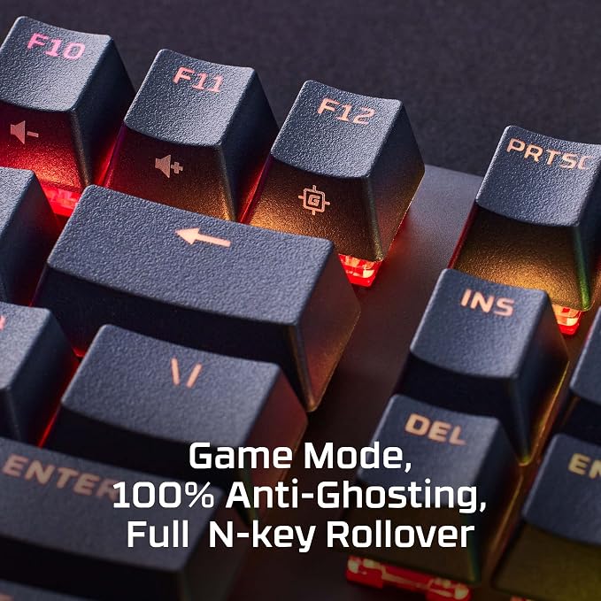 HyperX Alloy Origins PBT - Mechanical Gaming Keyboard, Keycaps, RGB Lighting, Compact, Aluminum Body, Adjustable Feet, Customizable with NGENUITY, Onboard Memory Clicky Switch, Black
