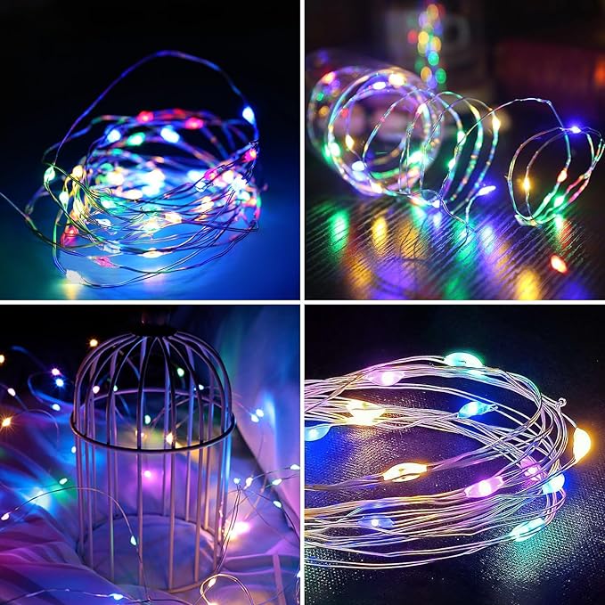 2-Pack 200 LED Solar Fairy Lights Outdoor, Upgraded Oversize Lamp Beads & Super Bright Solar String Lights Outoor, 8 Modes Solar Lights for Garden Patio Decorations(Multi-Colored)