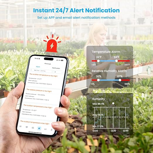 WiFi Smart Weather Station with Weatherseed�� AI 24H/7D Accurate Forecast, Wireless Indoor Outdoor Sensor, 2-Year Data Storage, No Display, 2.4GHz WiFi Only