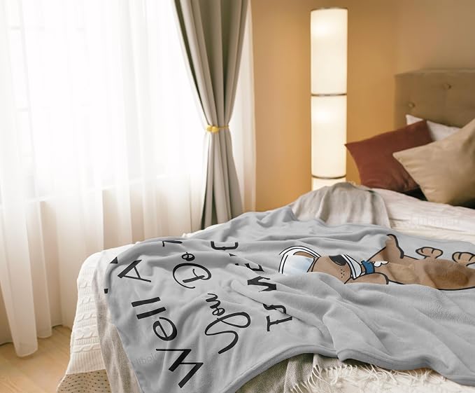 Get Well Gifts for Women/Men After Surgery, Sympathy/Feel Better/Get Well Soon Gifts for Woman, Surgery Recovery Gifts for Man, at Least You Dont Have to Wear A Cone Blanket 60"x80"