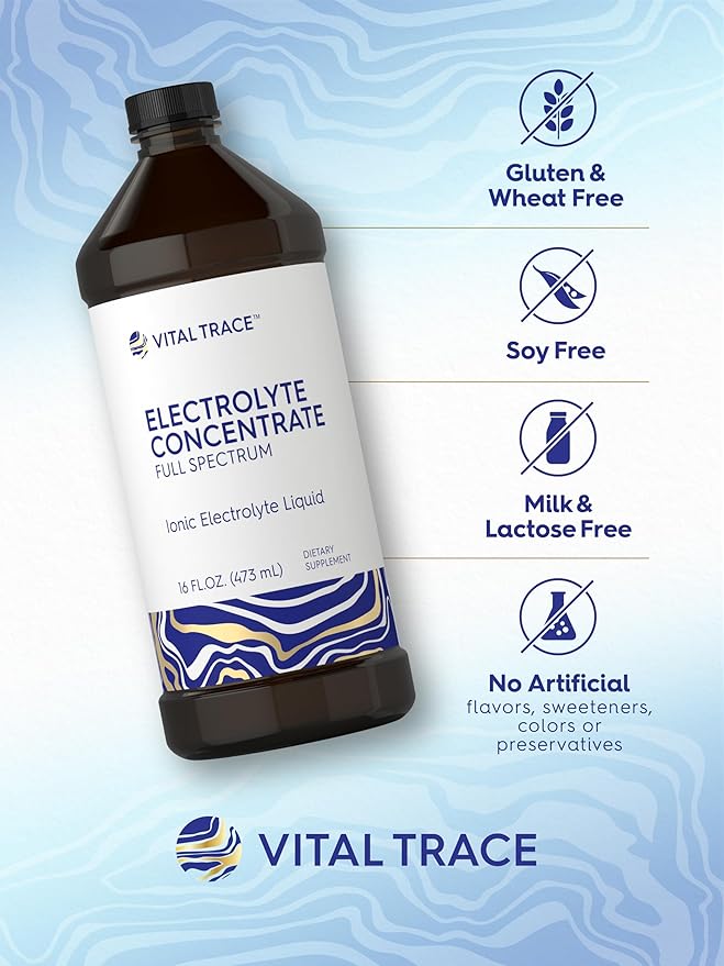 Carlyle Electrolyte Concentrate | 16 fl oz | Full Spectrum | Ionic Electrolyte Liquid | Non-GMO and Gluten Free Formula | by Vital Trace