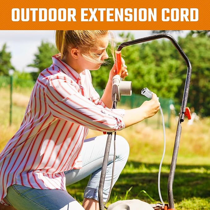Heavy Duty Extension Cord/Wire Power Cable, Indoor/Outdoor, 16/3, Single Outlet, 20 Feet, UL Listed, White