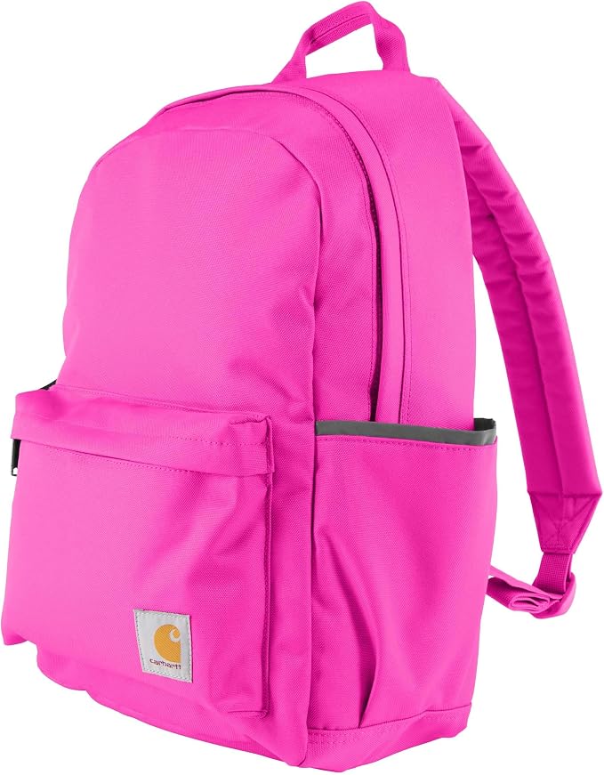 Carhartt 21L Classic Laptop Backpack, Water-Resistant Pack W/ 15" Laptop Sleeve and Organizational Compartments, Pink Glow