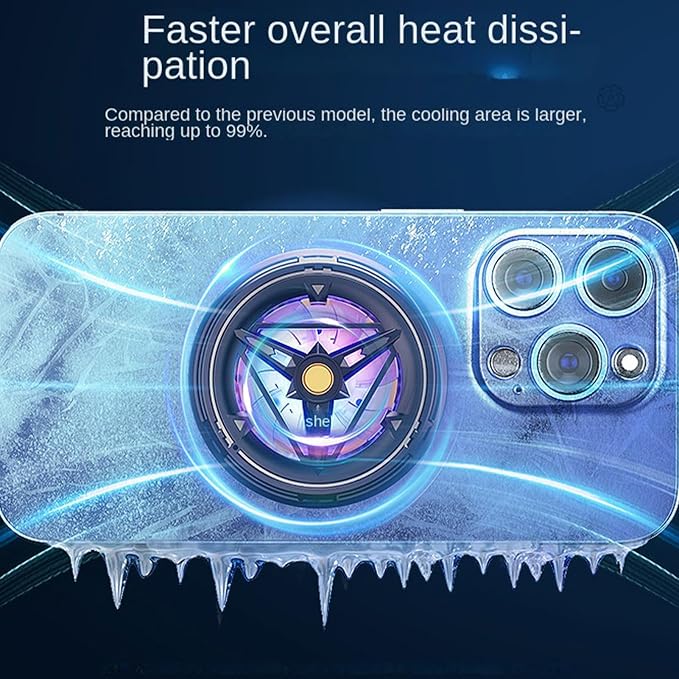 Magnetic Cooler, Plug-in ��� Portable Semiconductor Fan Phone, Temperature Display&Light Laptops Tablet, Home Vlogging Outdoor Live Streaming | Laptops Tablet Home Vlogging Outdoor Live Streaming