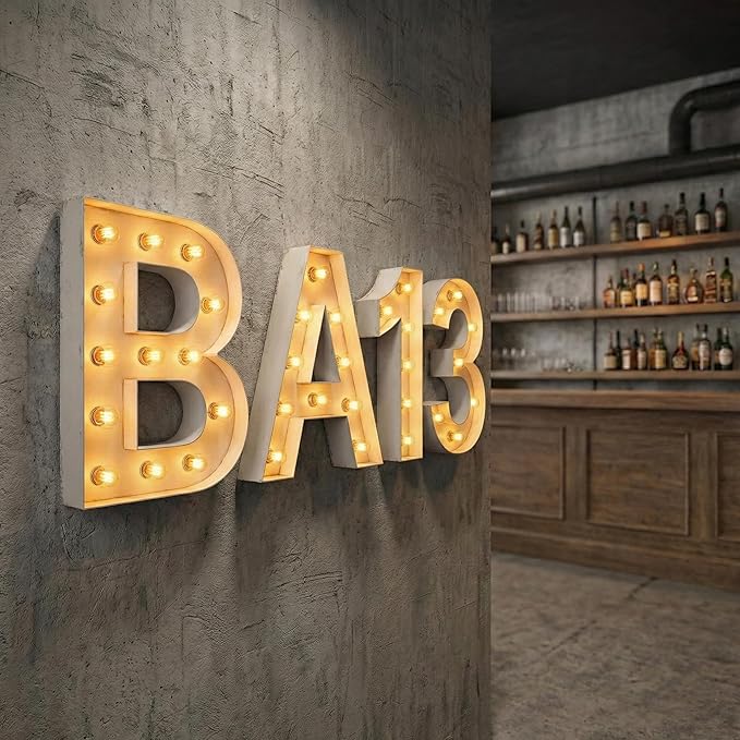 NEONSIGN Premium White Metal Marquee Letters for Wall Decor - 1.5ft to 4ft Large Light Up Alphabet & Numbers - Vintage Industrial LED Sign for Wedding, Party, Business Logo & Home Bar (24 INCHES)