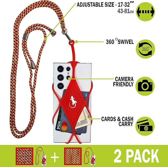 Gecko Travel Tech Cell Phone Lanyard Phone lanyards for Around The Neck Neck Lanyard Phone Crossbody