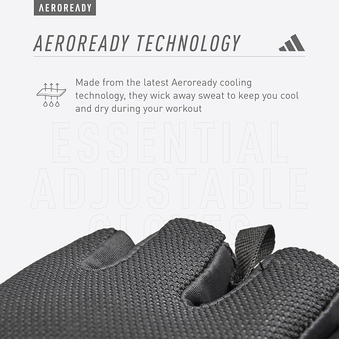 adidas Essential Training & Weightlifting Gloves, Fingerless Workout Gloves