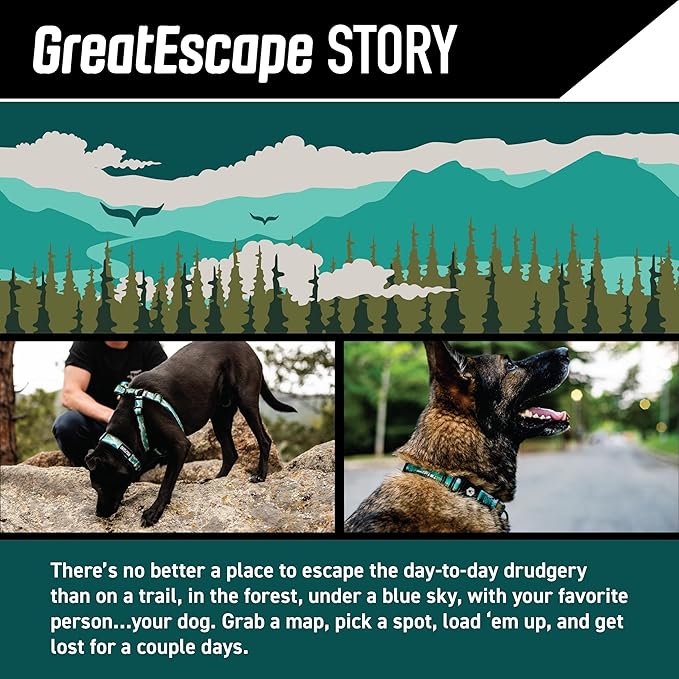Wolfgang Heavy Duty Adjustable Dog Harness, Pull-Tested to Over 800 lbs for Walking & Training, GreatEscape Print, Large