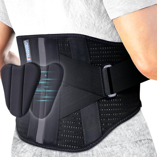 Lower Back Brace for Pain Relief, Back Brace Back Support Belt, Flexible Lumbar Support, Back Support Brace for Lifting at Work, Scoliosis Pain Relief Brace (Black,2XL Fits 37.5”-47” Belly Waist)